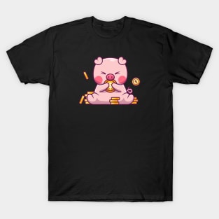 Cute pig with gold  coin T-Shirt